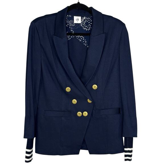 Cabi Grand Slam Navy Blue Blazer Double Breasted Nautical Preppy 5150 Size 8 - Picture 2 of 8